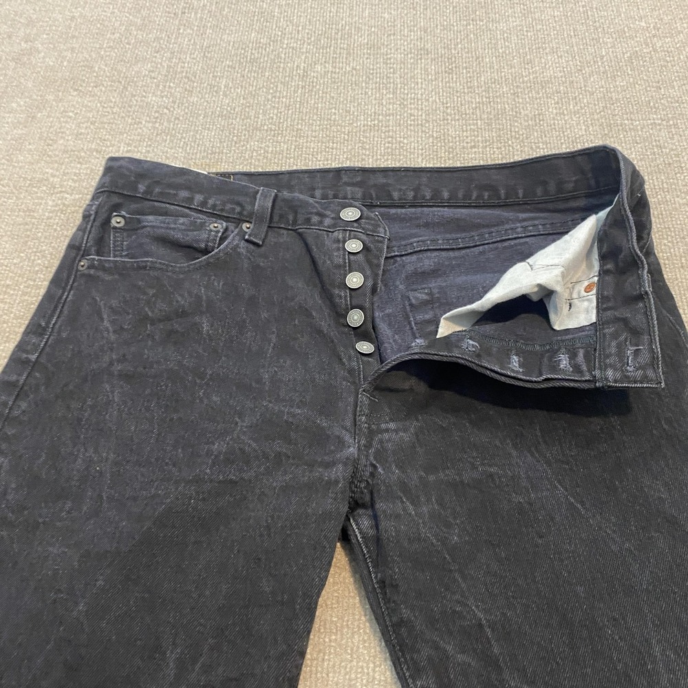 Levis Jeans Mens 34x30‎ Black Charcoal Wash Straight Regular Fit Denim Pants